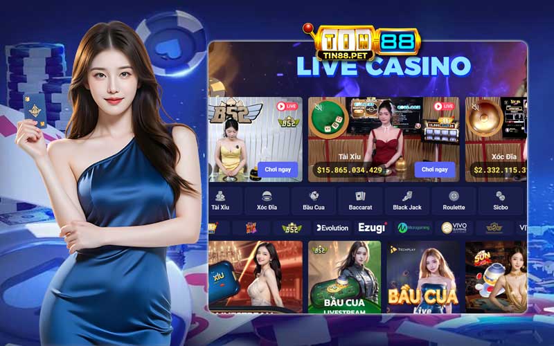 Nhà cái Tin88 có nhiều sảnh casino